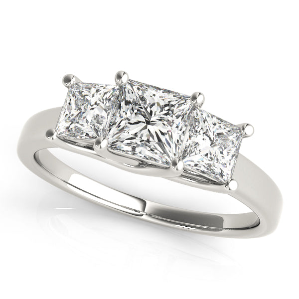 3-Stone Trellis Princess Cut Engagement Ring