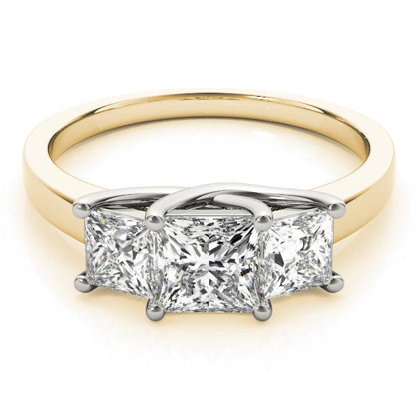 3-Stone Trellis Princess Cut Engagement Ring