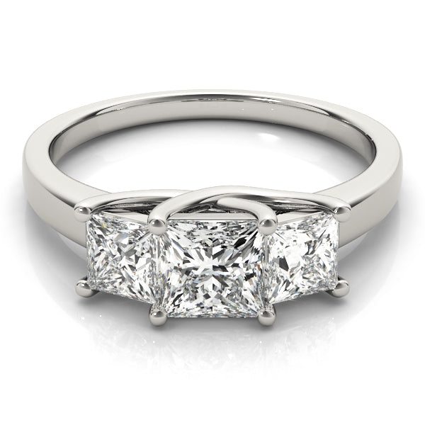 3-Stone Trellis Princess Cut Engagement Ring