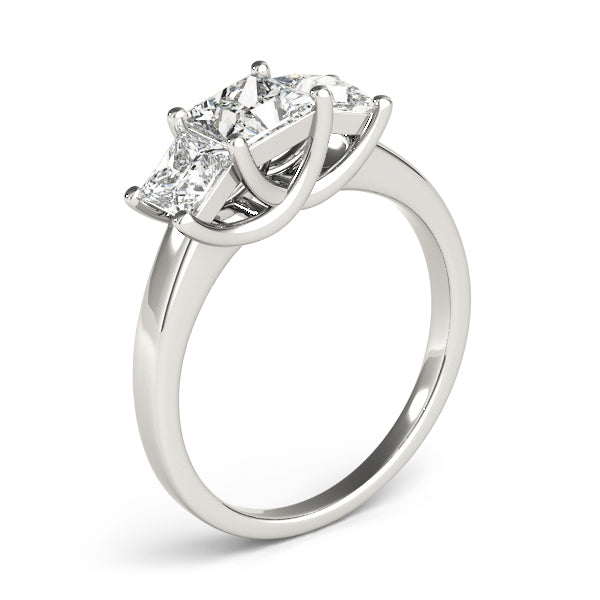3-Stone Trellis Princess Cut Engagement Ring