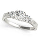 3-Stone Round Filigree Engagement Ring