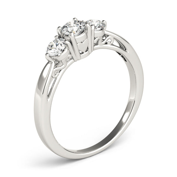 3-Stone Prong Set Engagement Rings