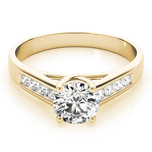Single Row Channel Set Trellis Engagement Ring