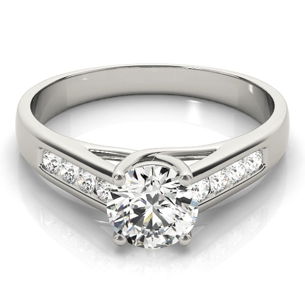 Single Row Channel Set Trellis Engagement Ring
