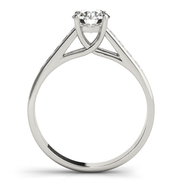 Single Row Channel Set Trellis Engagement Ring