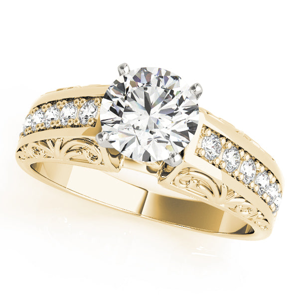 Antique Prong Set Filigree Engagement Ring
