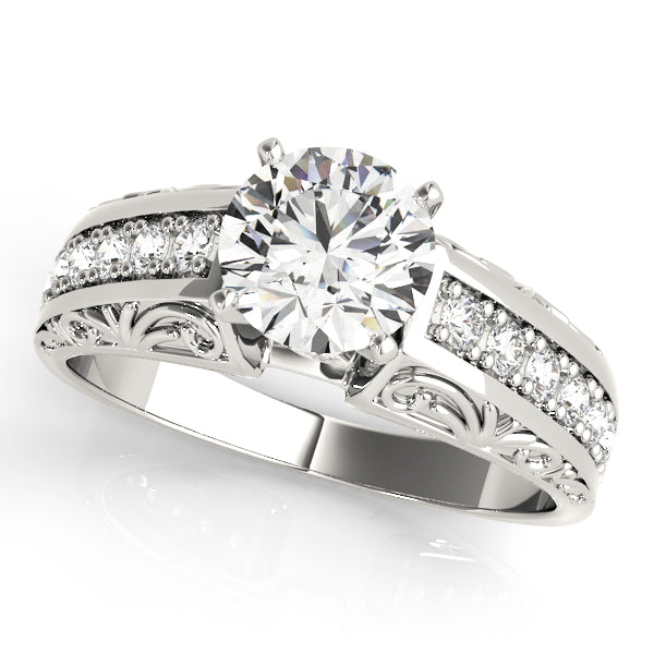 Antique Prong Set Filigree Engagement Ring