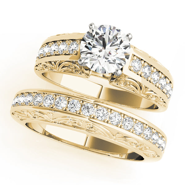Antique Prong Set Filigree Engagement Ring
