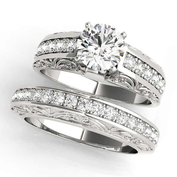 Antique Prong Set Filigree Engagement Ring