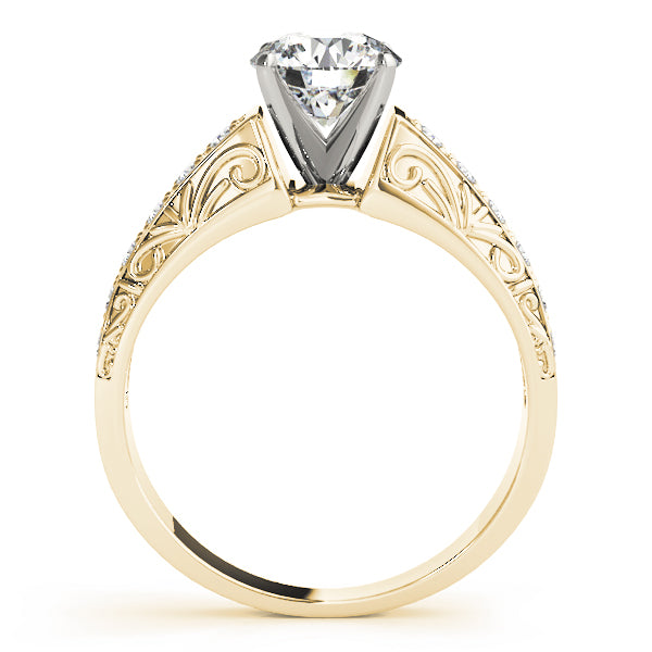 Antique Prong Set Filigree Engagement Ring