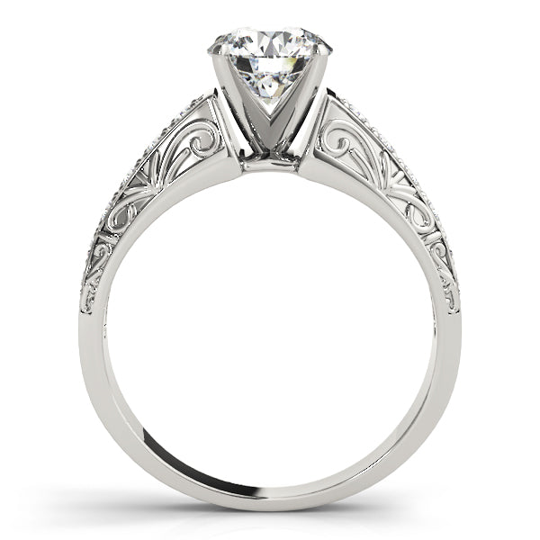 Antique Prong Set Filigree Engagement Ring