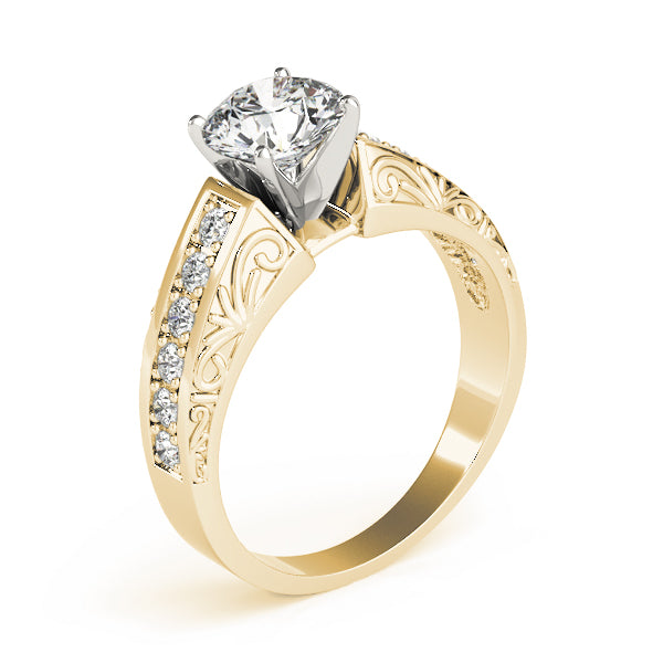 Antique Prong Set Filigree Engagement Ring