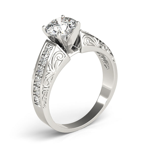 Antique Prong Set Filigree Engagement Ring