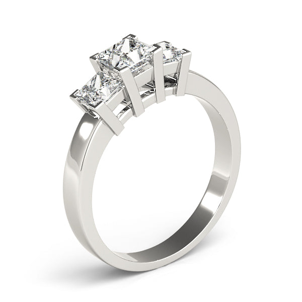 3-Stone Princess Cut Engagement Ring