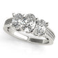 3-Stone Filigree Oval-Cut Engagement Ring