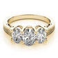 3-Stone Filigree Oval-Cut Engagement Ring