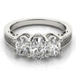3-Stone Filigree Oval-Cut Engagement Ring
