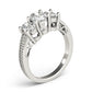 3-Stone Filigree Oval-Cut Engagement Ring