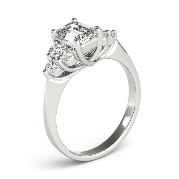 Solitaire Plus Trellis Emerald Cut Engagement Ring