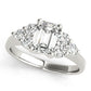 Solitaire Plus Trellis Emerald Cut Engagement Ring
