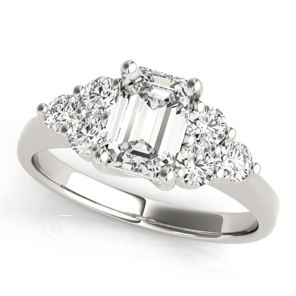 Solitaire Plus Trellis Emerald Cut Engagement Ring