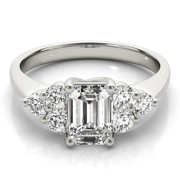 Solitaire Plus Trellis Emerald Cut Engagement Ring