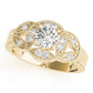 Vintage Bezel Set Milgrain Engagement Ring