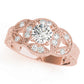 Vintage Bezel Set Milgrain Engagement Ring
