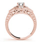 Vintage Bezel Set Milgrain Engagement Ring