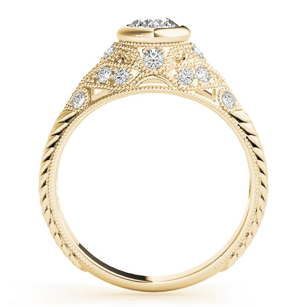 Antique Milgrain Bezel Set Engagement Rings