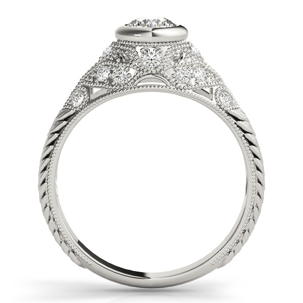 Antique Milgrain Bezel Set Engagement Rings