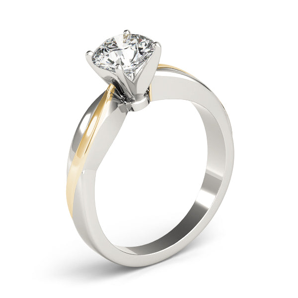 Solitaire Swirl Engagement Ring