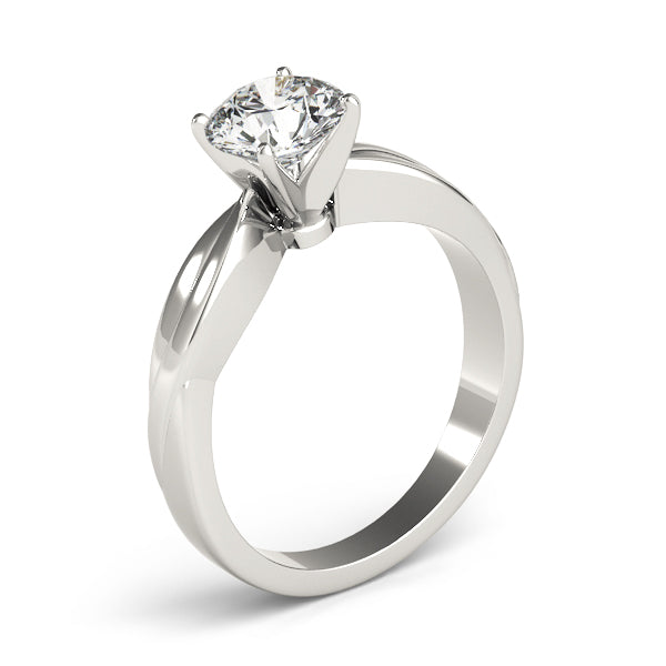 Solitaire Swirl Engagement Ring