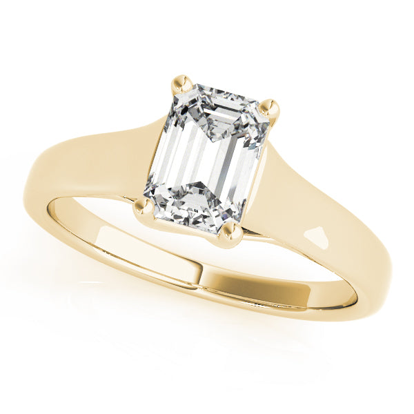 Solitaire Trellis Emerald Cut Engagement Ring