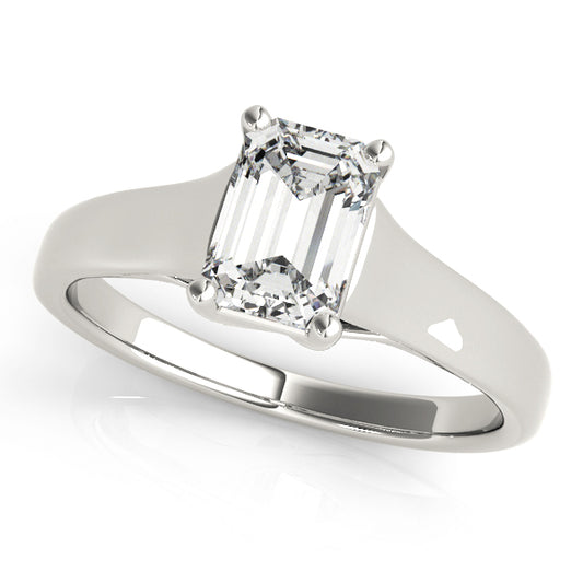 Solitaire Trellis Emerald Cut Engagement Ring