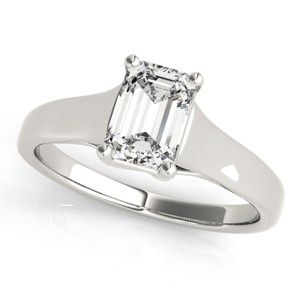 Solitaire Trellis Emerald Cut Engagement Ring