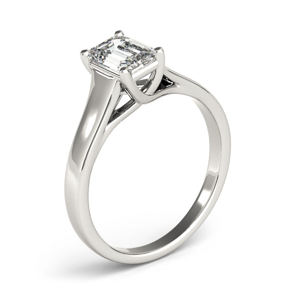 Solitaire Trellis Emerald Cut Engagement Ring