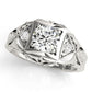 Vintage Inspired Engraved Filigree Engagement Ring