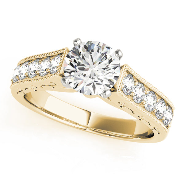 Antique Prong In Channel Migrain Filigree Engagement Ring
