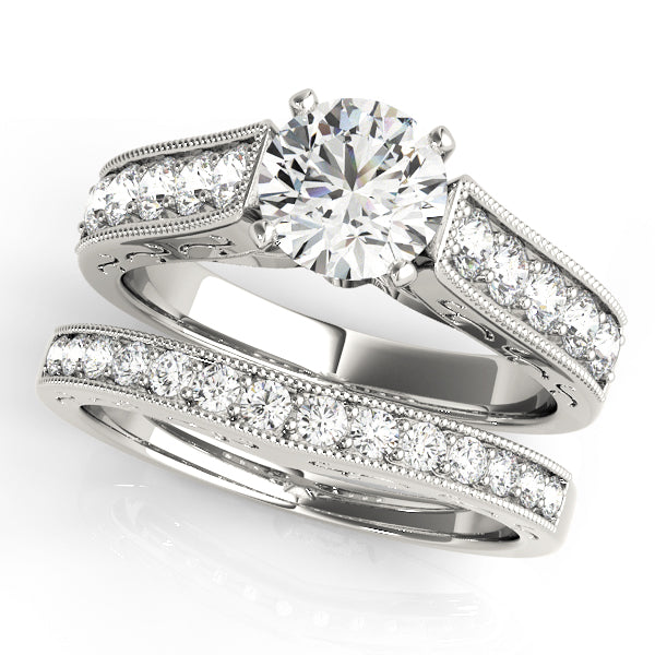 Antique Prong In Channel Migrain Filigree Engagement Ring
