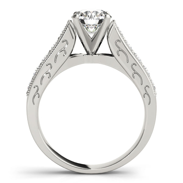 Antique Prong In Channel Migrain Filigree Engagement Ring