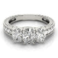 Antique 3-Stone Trellis Oval Engagement Ring
