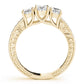 Antique 3-Stone Trellis Oval Engagement Ring