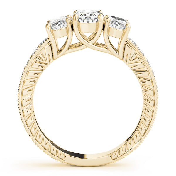 Antique 3-Stone Trellis Oval Engagement Ring