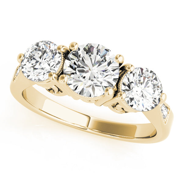 ENGAGEMENT RINGS 3 STONE ROUND