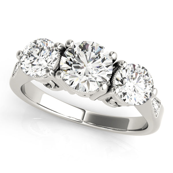 ENGAGEMENT RINGS 3 STONE ROUND
