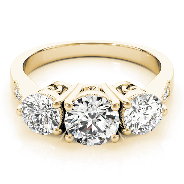 ENGAGEMENT RINGS 3 STONE ROUND