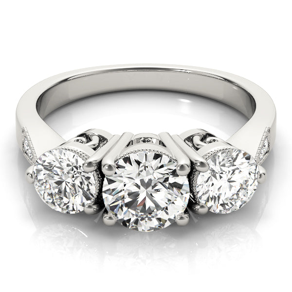 ENGAGEMENT RINGS 3 STONE ROUND