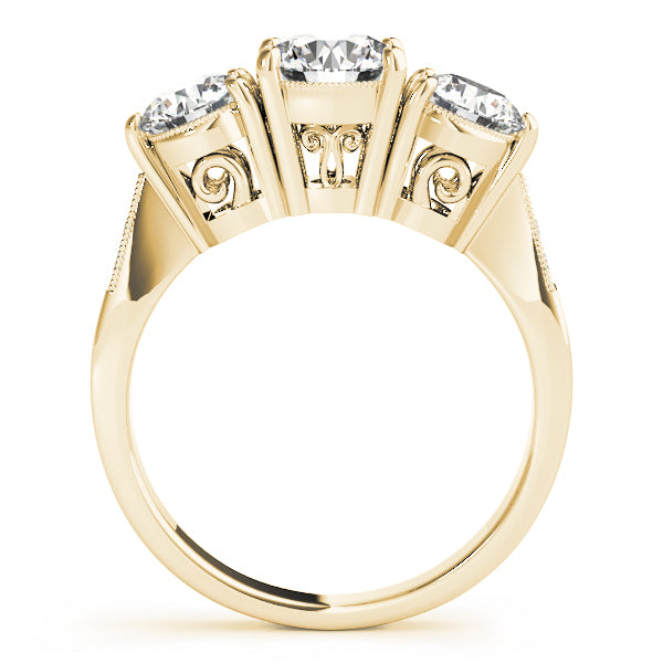 ENGAGEMENT RINGS 3 STONE ROUND