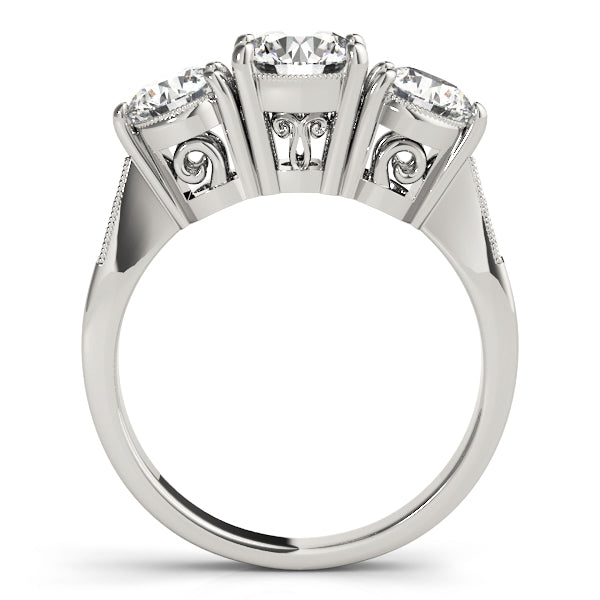ENGAGEMENT RINGS 3 STONE ROUND